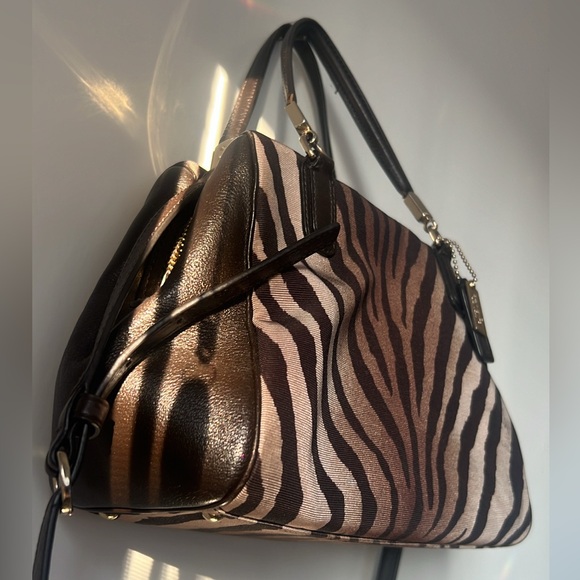 Wild Safari Chic Coach Brown Tan Animal Print  Shoulder Bag - Picture 3 of 11